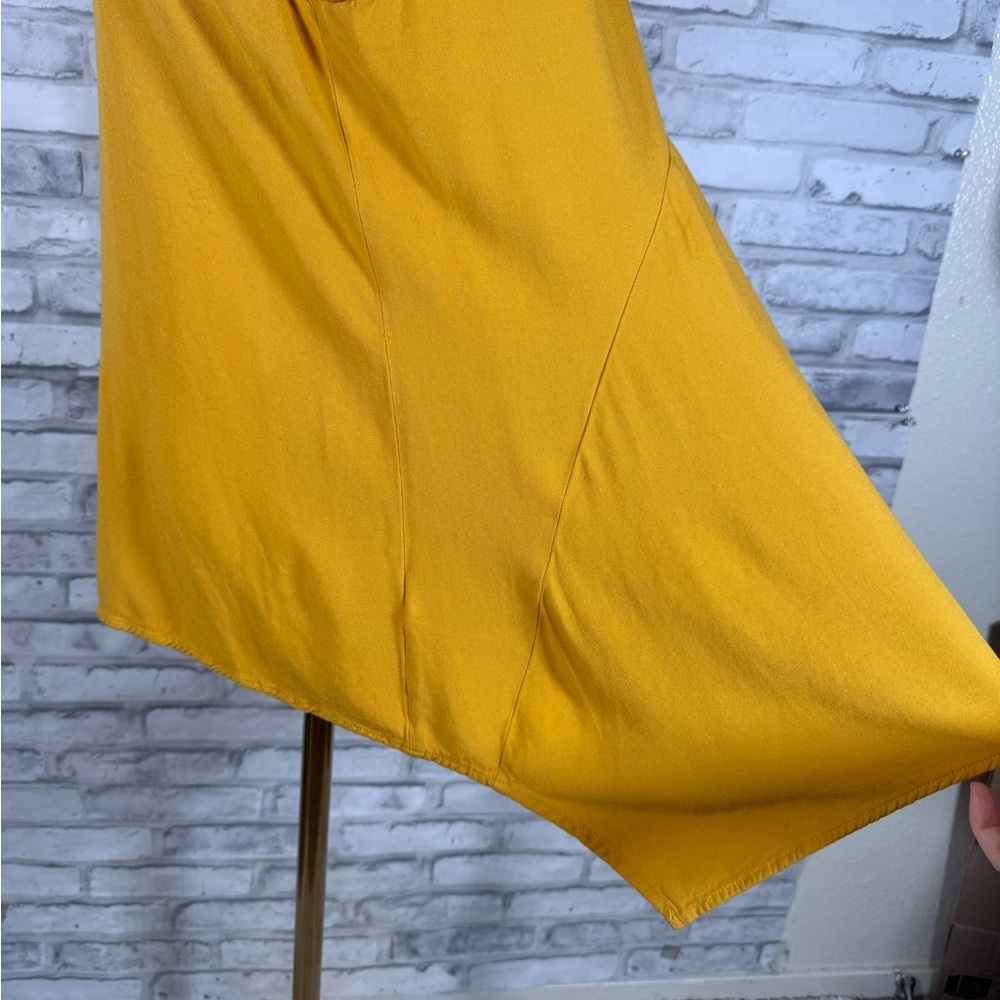 Fever Sleeveless Button-Down Flowy Shirt in Mustard Yellow - Picture 5 of 9